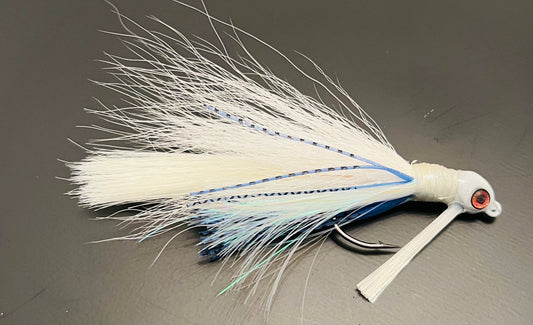 White Threadfin Blue Hybrid Bucktail Jig